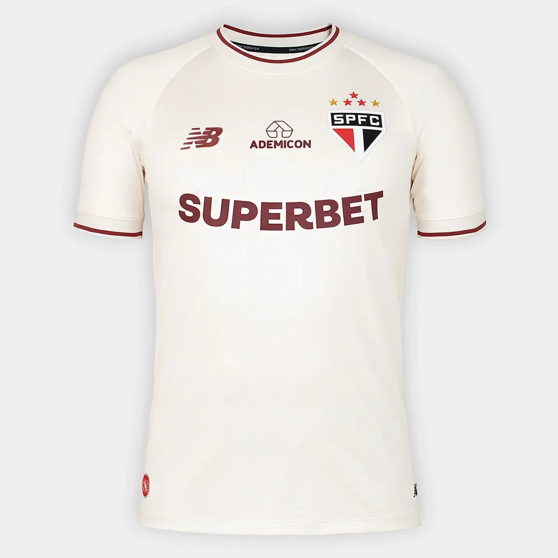 Camisa do São Paulo III 26/27 Masculina - Off White+Vinho