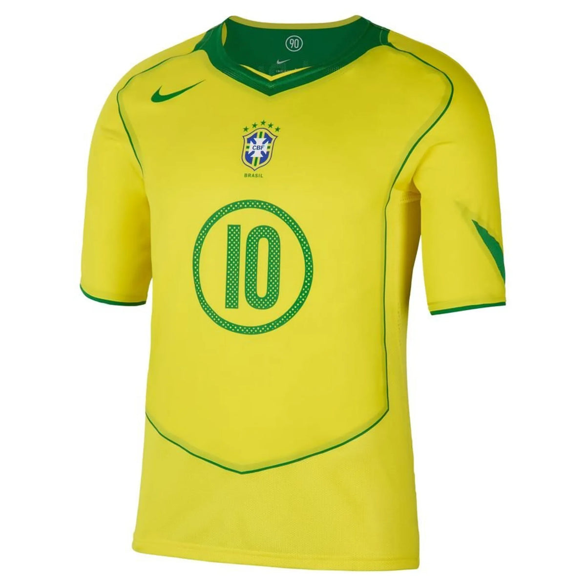 Camisa Brasil Total 90 2004 Ronaldinho #10 Home Reissue – Torcedor